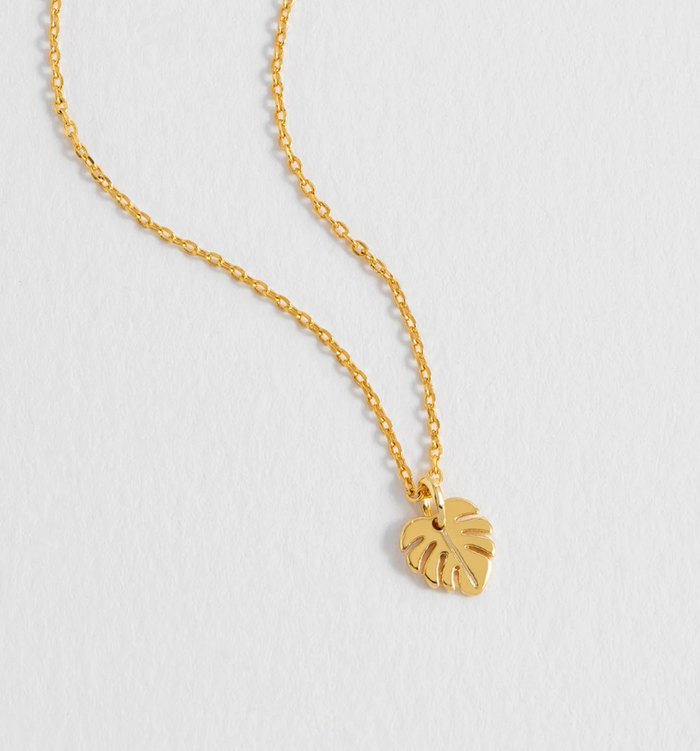 ESTELLA BARTLETT GOLD PLATED MONSTERA LEAF NECKLACE