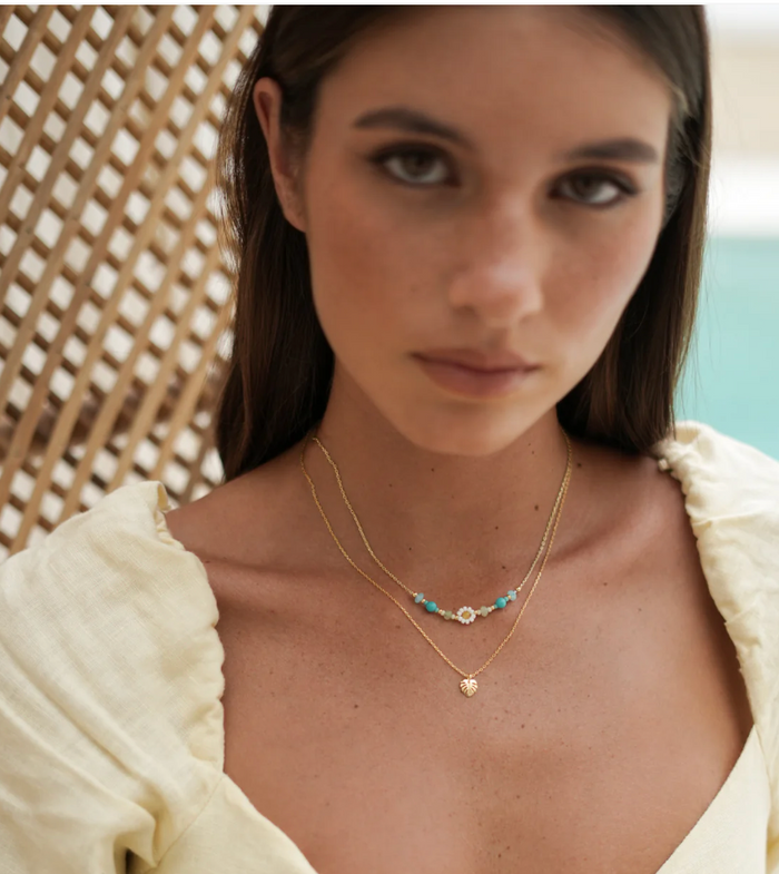 ESTELLA BARTLETT GOLD PLATED MONSTERA LEAF NECKLACE