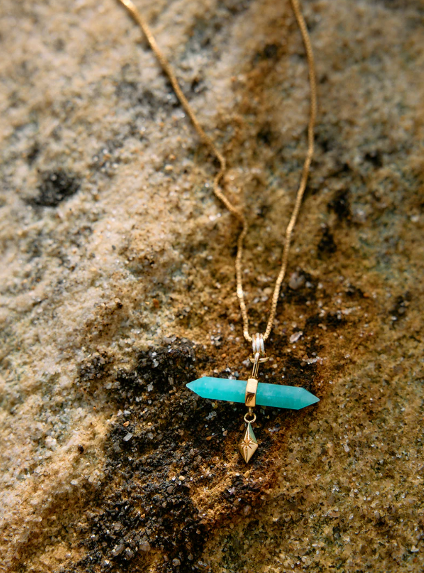 RACHEL JACKSON TRANQUILITY AMAZONITE TBAR NECKLACE