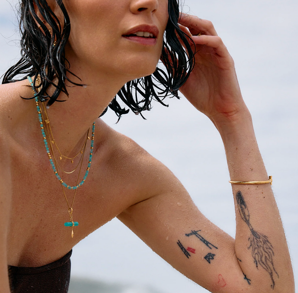 RACHEL JACKSON TRANQUILITY AMAZONITE TBAR NECKLACE