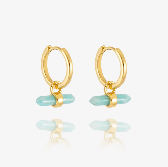 RACHEL JACKSON TRANQUILITY AMAZONITE TBAR HOOP EARRINGS