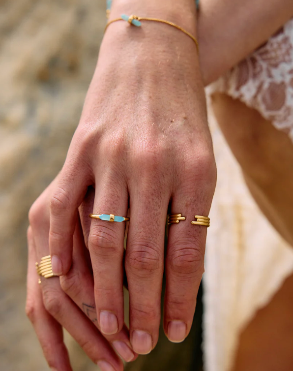 RACHEL JACKSON TRANQUILITY AMAZONITE TBAR ADJUSTABLE RING