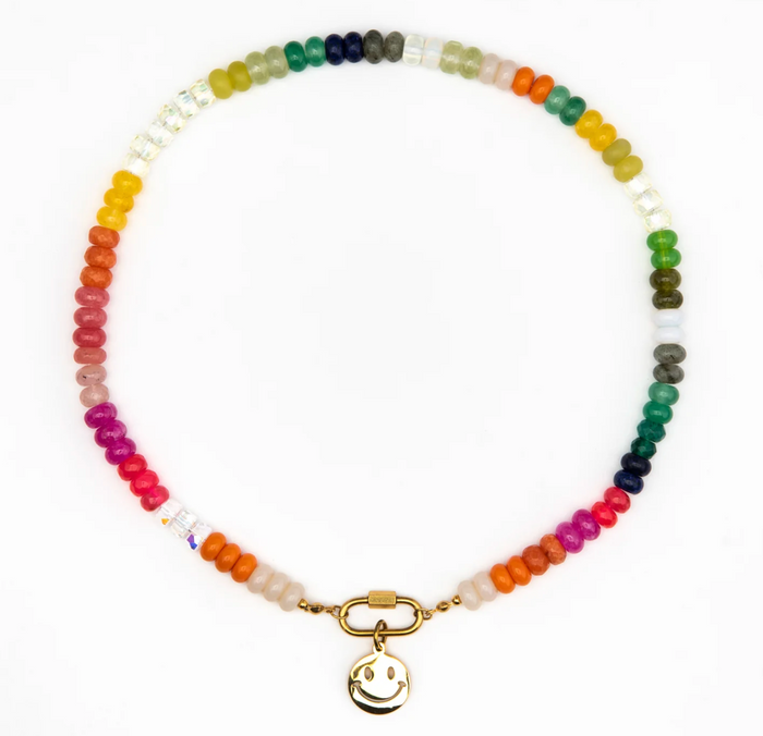 RAF & GRACE GOLD RAINBOW CANDY SMILE NECKLACE