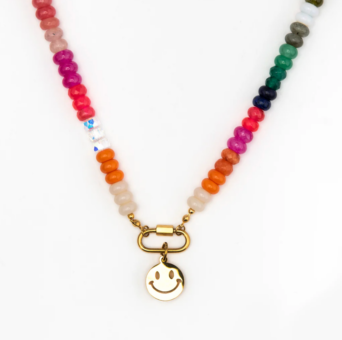 RAF & GRACE GOLD RAINBOW CANDY SMILE NECKLACE