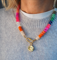 RAF & GRACE GOLD RAINBOW CANDY SMILE NECKLACE