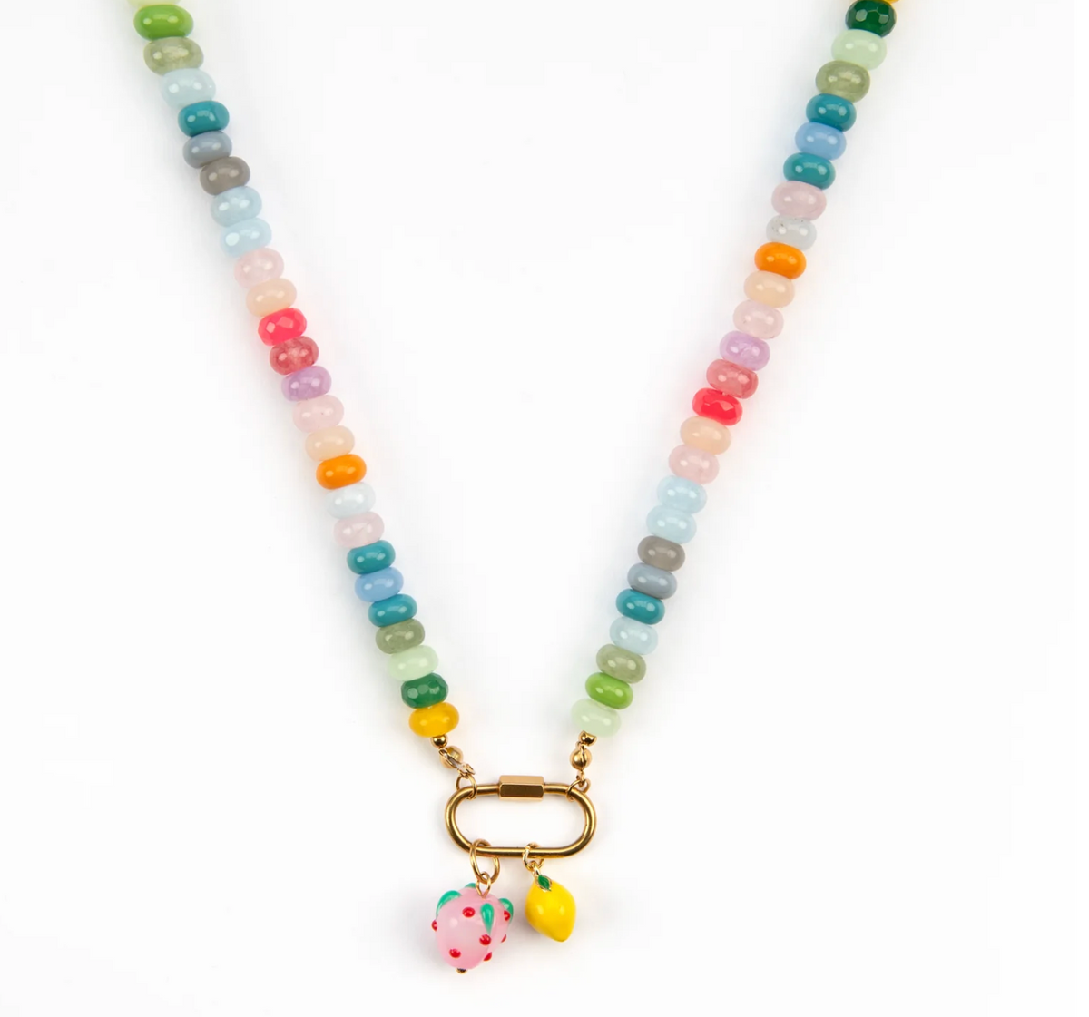 RAF & GRACE SUMMER FRUITS SOFT PASTEL CANDY BEAD NECKLACE