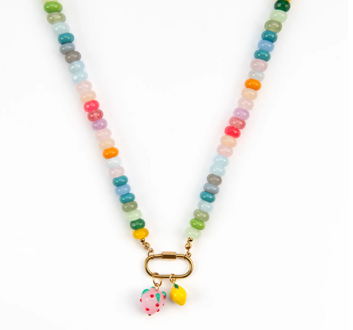 RAF & GRACE SUMMER FRUITS SOFT PASTEL CANDY BEAD NECKLACE