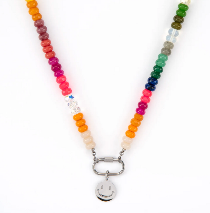 RAF & GRACE SILVER RAINBOW CANDY SMILE NECKLACE