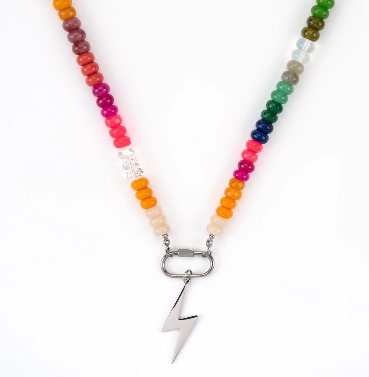 RAF & GRACE SILVER LIGHTENING CANDY SMILE NECKLACE