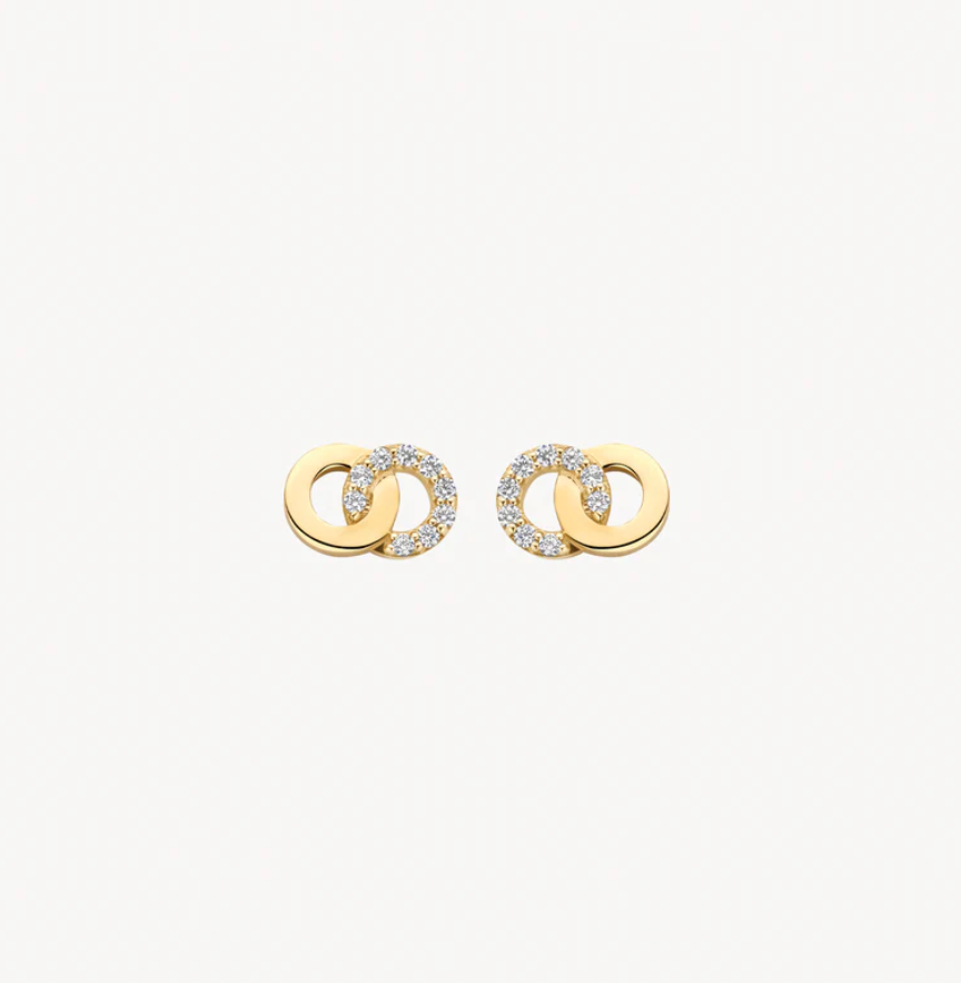 BLUSH 14K YELLOW GOLD INTERLINKING CIRCLE STUD EARRINGS