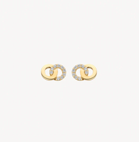 BLUSH 14K YELLOW GOLD INTERLINKING CIRCLE STUD EARRINGS