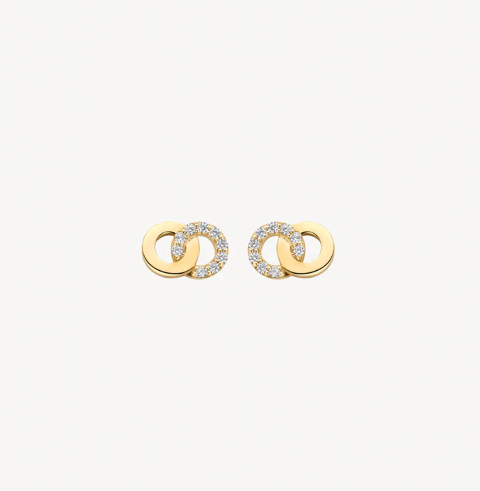 BLUSH 14K YELLOW GOLD INTERLINKING CIRCLE STUD EARRINGS
