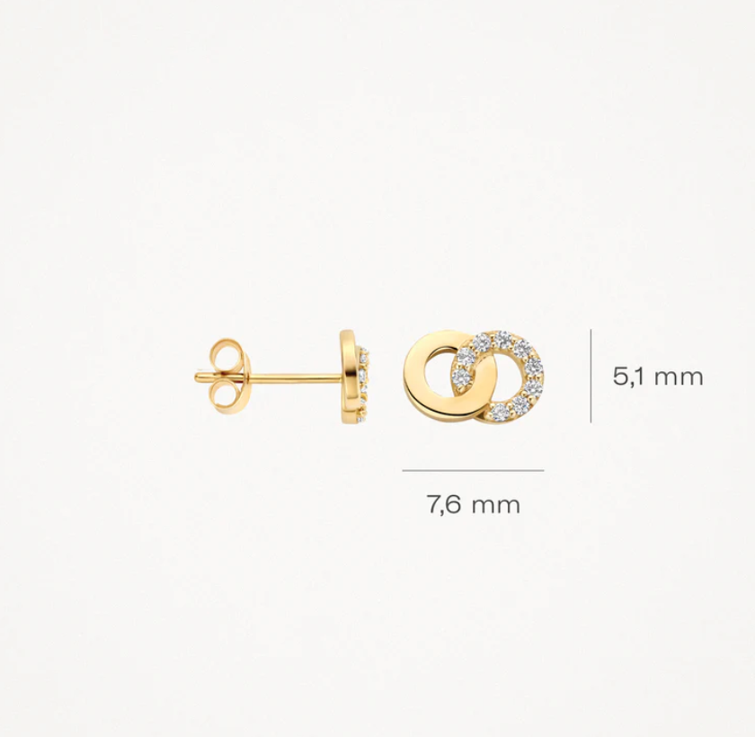 BLUSH 14K YELLOW GOLD INTERLINKING CIRCLE STUD EARRINGS