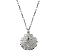 ALEX MONROE FLORAL ENGRAVED SCALLOP SHELL NECKLACE