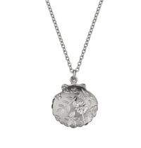 ALEX MONROE FLORAL ENGRAVED SCALLOP SHELL NECKLACE