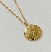 ALEX MONROE FLORAL ENGRAVED SCALLOP SHELL NECKLACE