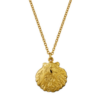 ALEX MONROE FLORAL ENGRAVED SCALLOP SHELL NECKLACE