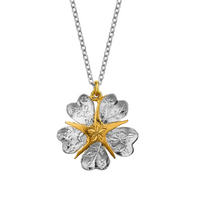 ALEX MONROE FLORAL ENGRAVED WILD ROSE NECKLACE