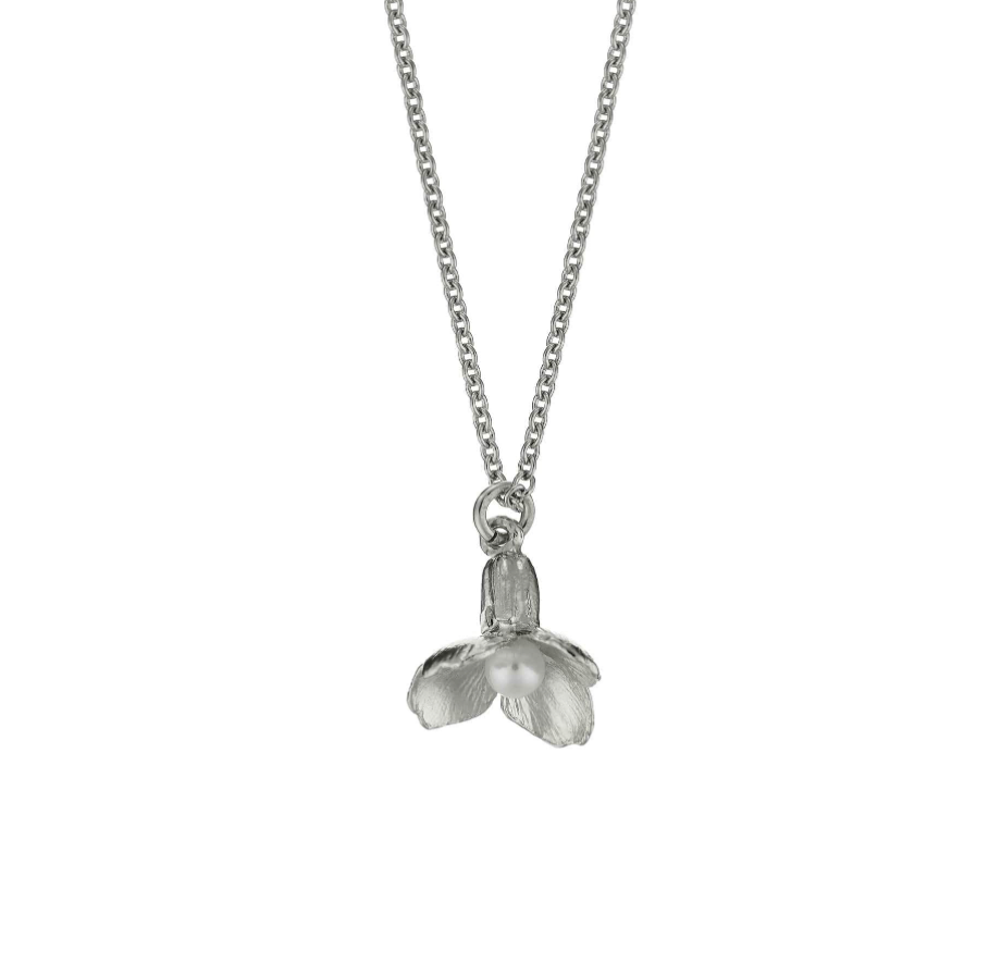 ALEX MONROE CUCKOO FLOWER WITH PEARL NECKLACE