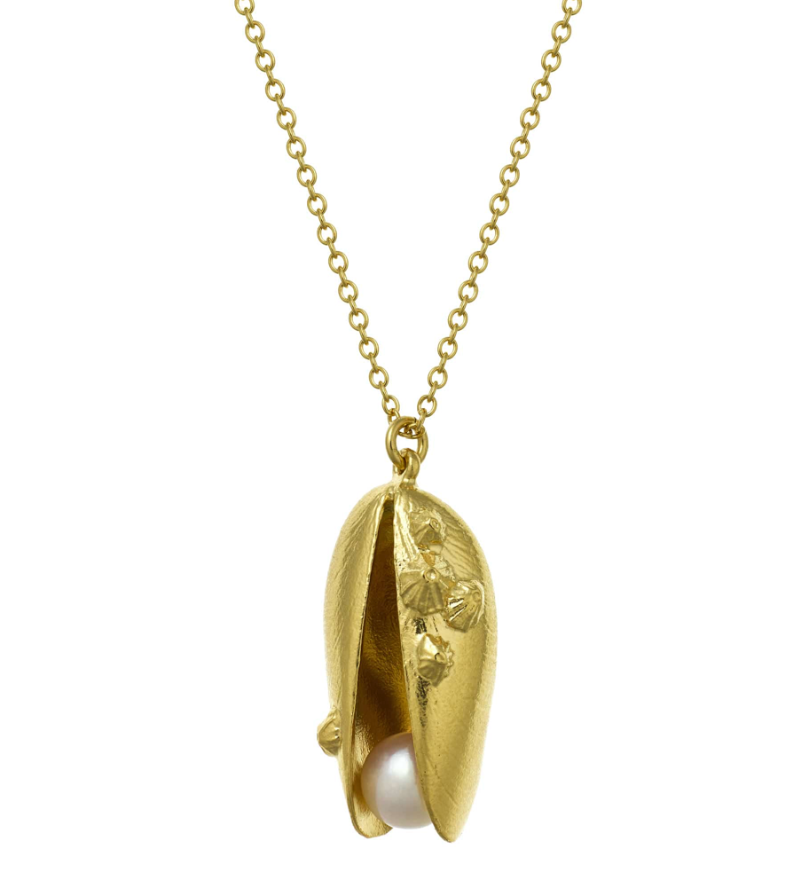 ALEX MONROE MUSSEL & PEARL NECKLACE