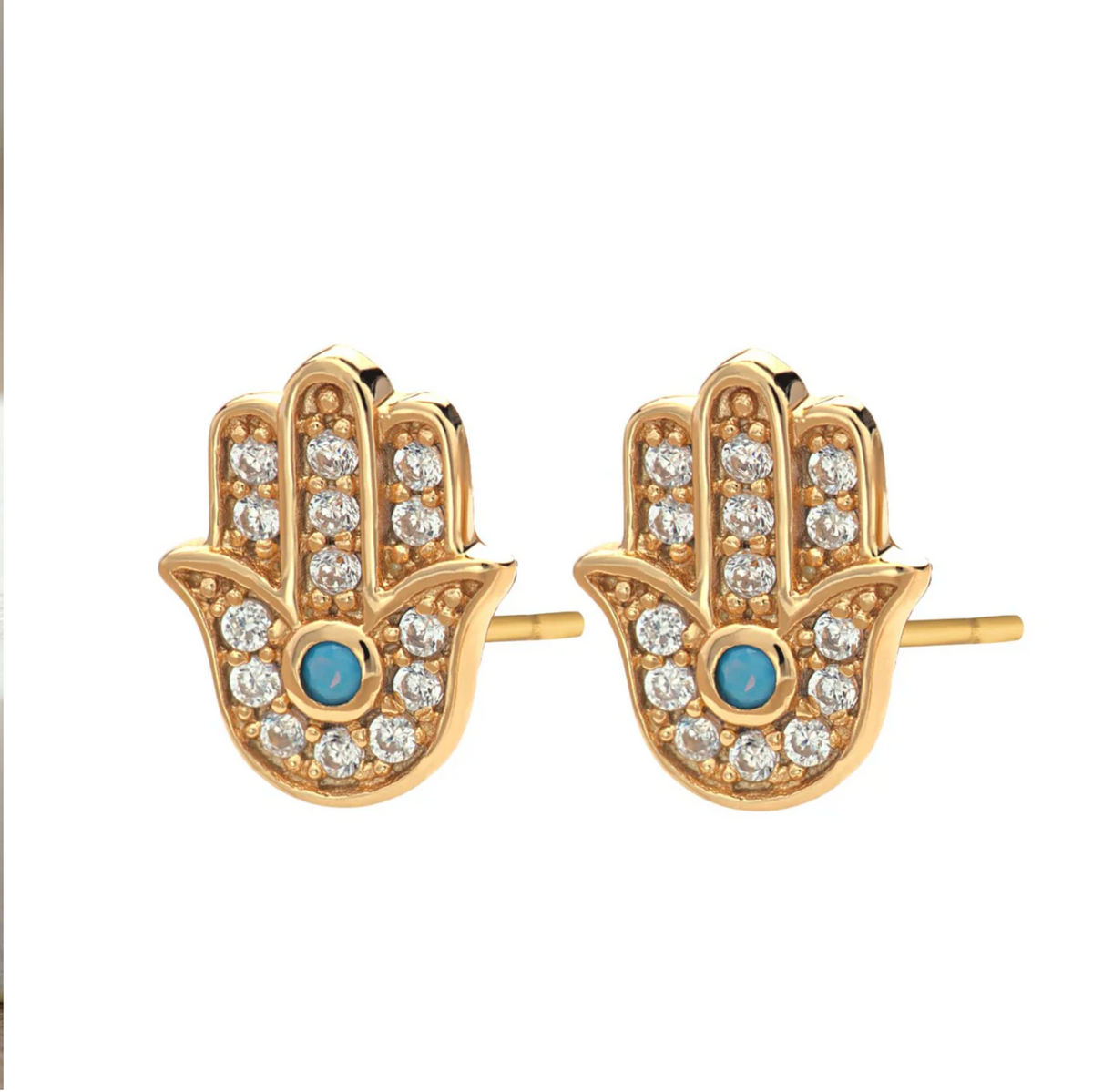 SCREAM PRETTY GOLD FATIMA STUD EARRINGS