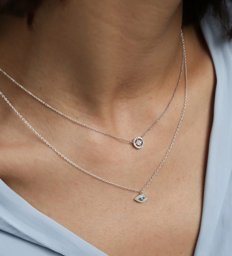 ASTLEY CLARKE BIOGRAPHY MINI EVIL EYE PENDANT NECKLACE