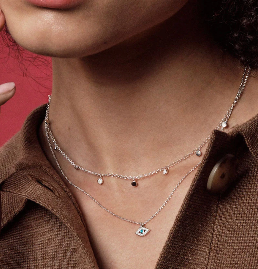 ASTLEY CLARKE BIOGRAPHY MINI EVIL EYE PENDANT NECKLACE