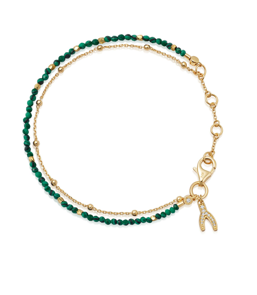 ASTLEY CLARKE MALACHITE WISHBONE BRACELET