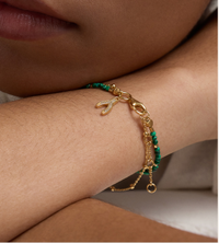 ASTLEY CLARKE MALACHITE WISHBONE BRACELET