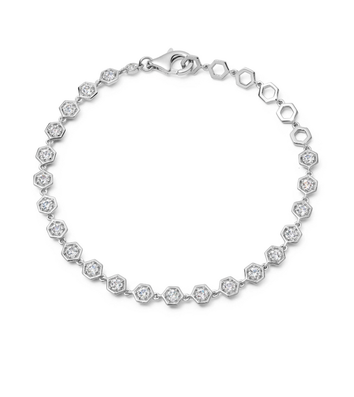 ASTLEY CLARKE WHITE SAPPHIRE DECO TENNIS BRACELET