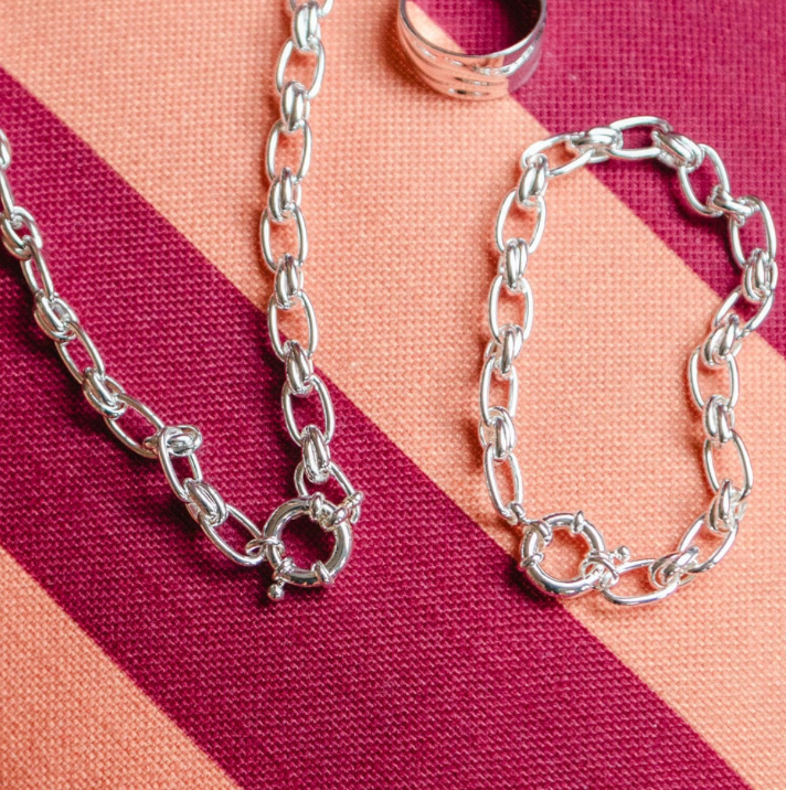 DAISY LONDON POLLY VINTAGE LINK CHAIN NECKLACE