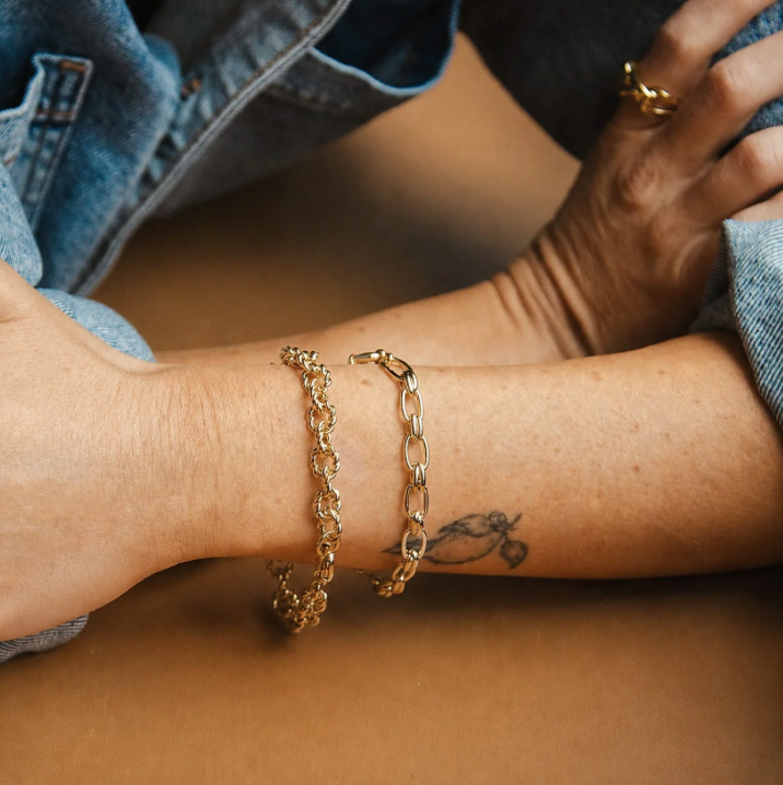 DAISY LONDON POLLY VINTAGE LINK CHAIN BRACELET