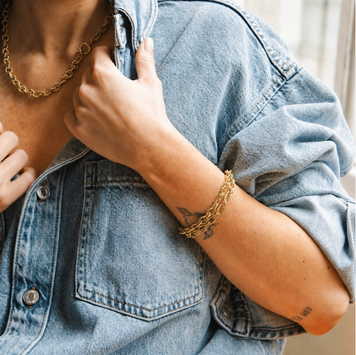 DAISY LONDON POLLY VINTAGE LINK CHAIN BRACELET