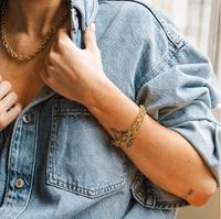 DAISY LONDON POLLY VINTAGE LINK CHAIN BRACELET