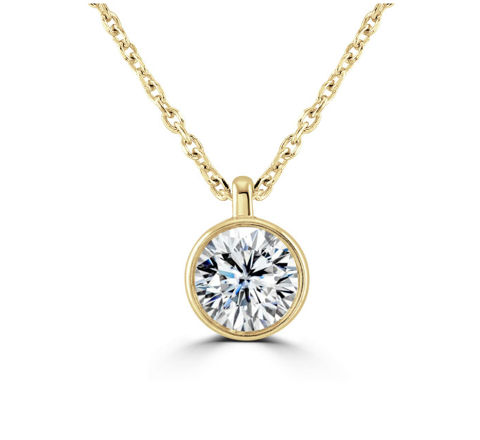 LAST NIGHT I DREAMT DAZZLE COLLECTION GOLD BEZEL SET DIAMOND NECKLACE