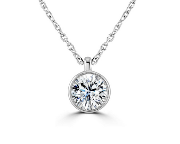 LAST NIGHT I DREAMT DAZZLE COLLECTION WHITE GOLD BEZEL SET DIAMOND NECKLACE
