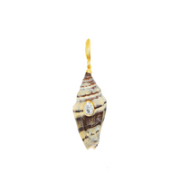 TALIS CHAINS SHELL PENDANT ON TIGER'S EYE NECKLACE