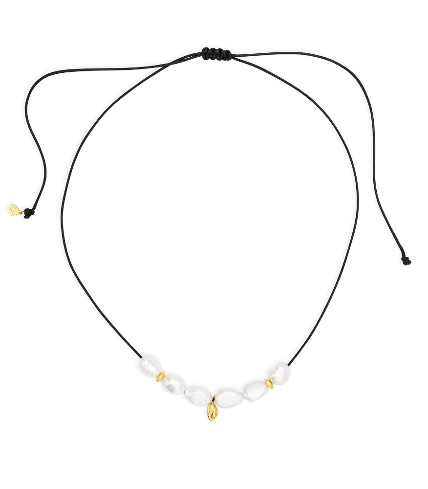 CLAUDIA BRADBY LARGE BAROQUE PEARL AND SEA CHARM NECKLACE