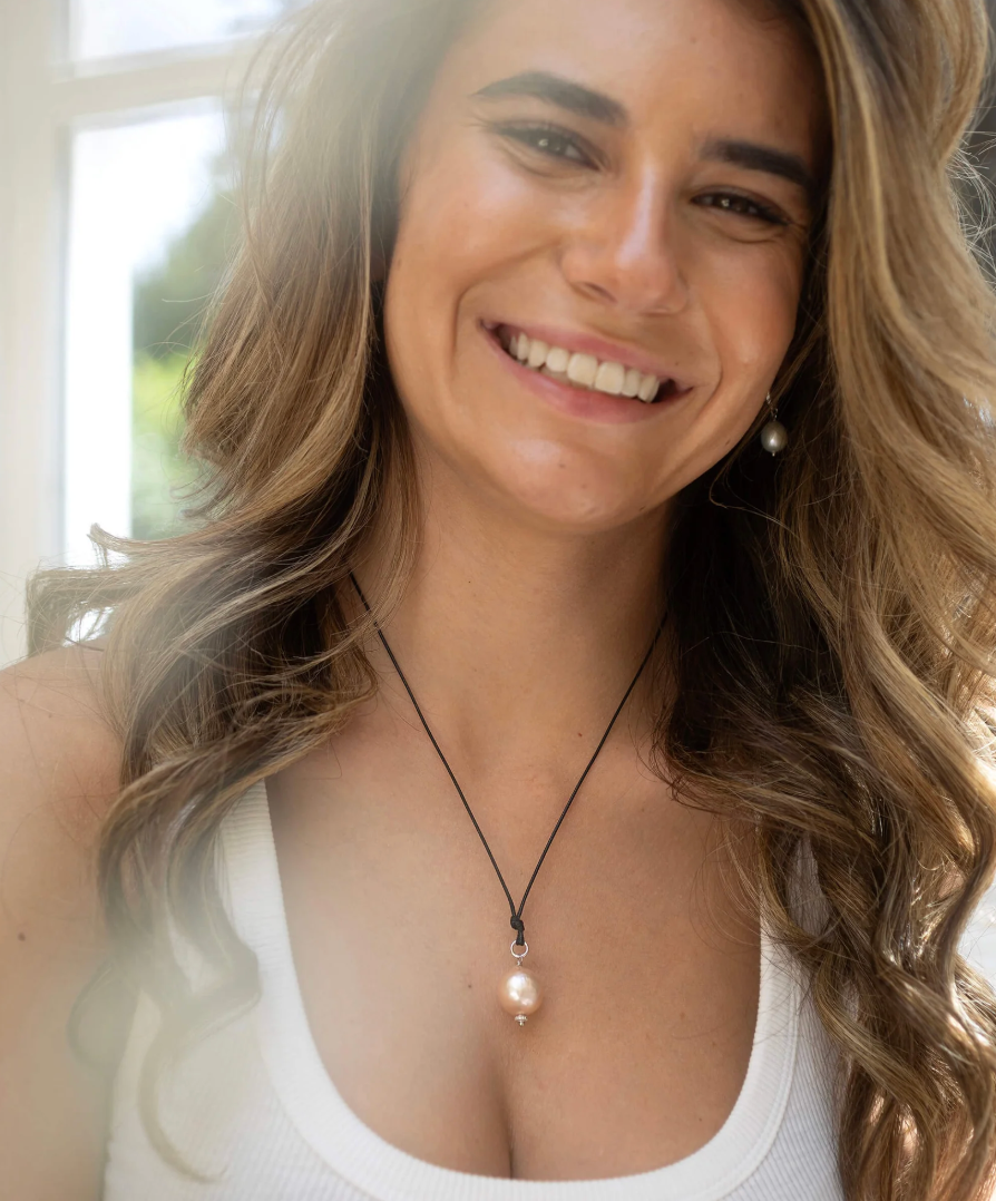 CLAUDIA BRADBY BAROQUE NATURAL PINK PEARL CORD NECKLACE