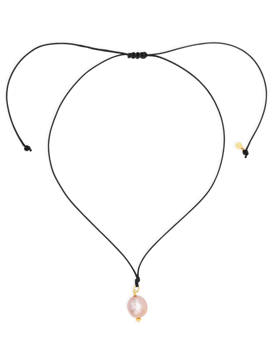 CLAUDIA BRADBY BAROQUE NATURAL PINK PEARL CORD NECKLACE