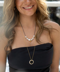 CLAUDIA BRADBY CIRCLE OF LIFE LONG PEARL PENDANT NECKLACE