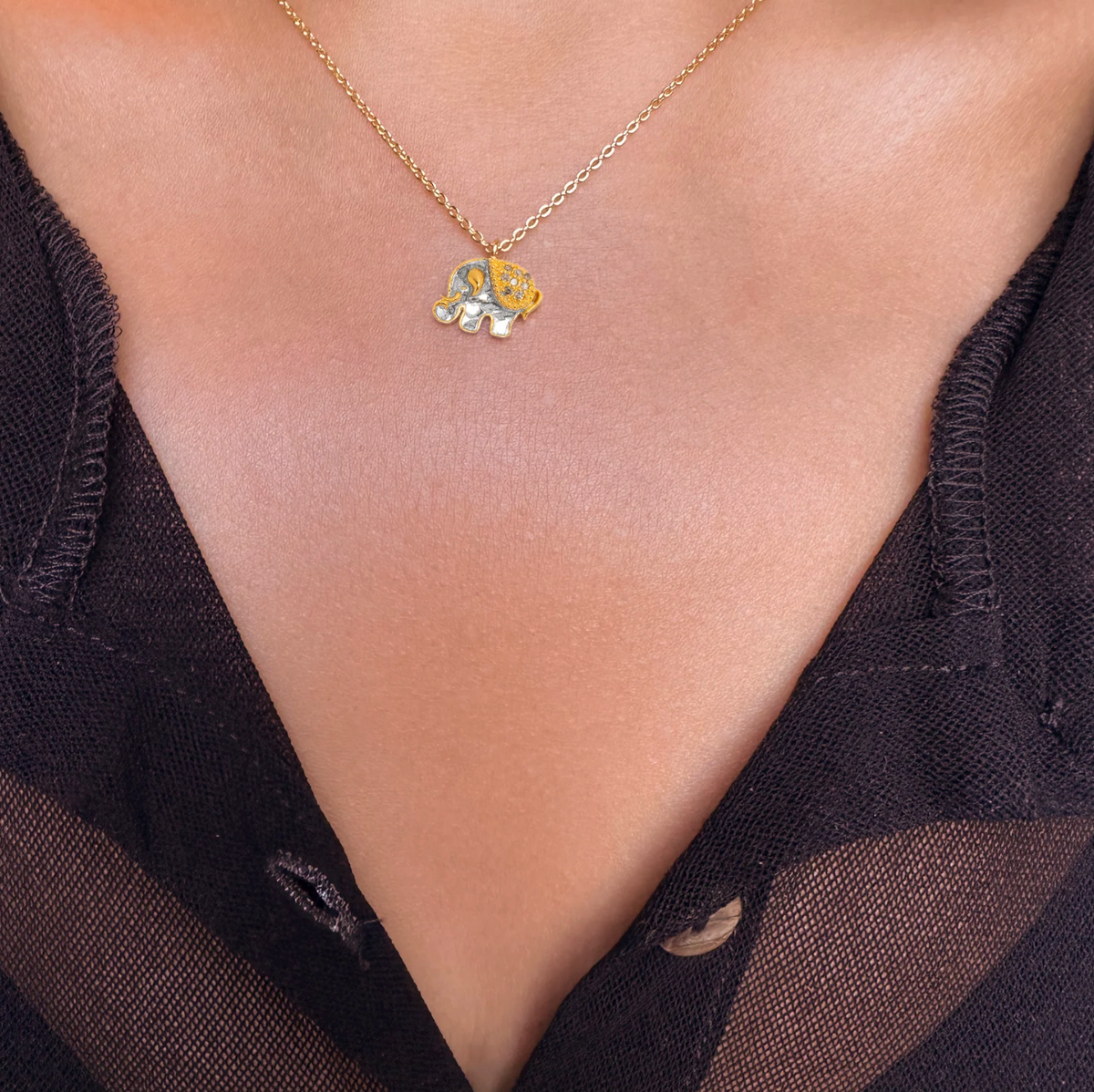 SHANA GULATI ELEPHANT PENDANT NECKLACE