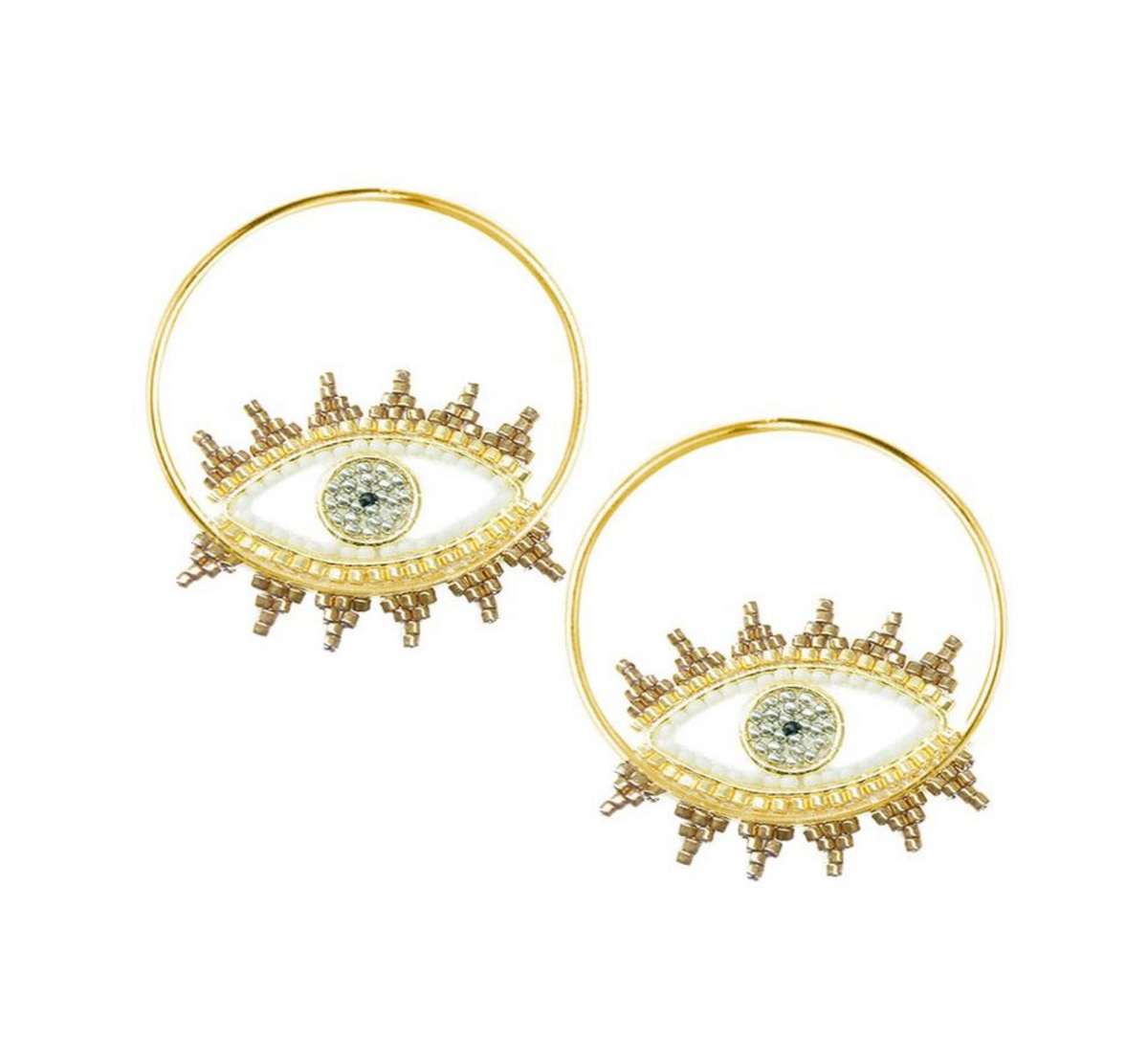 MISHKY EVIL EYE HOOP EARRINGS