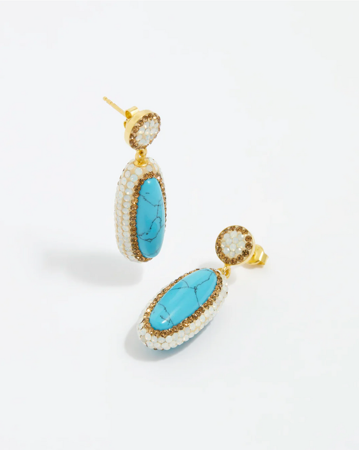 SORU DOUBLE SIDED TURQUOISE DROP EARRINGS