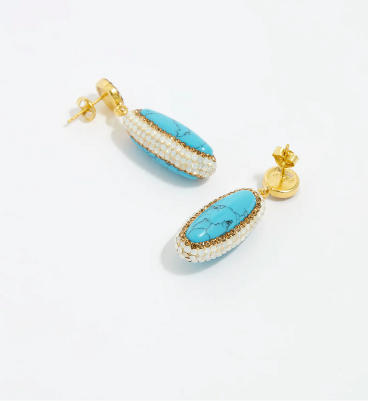 SORU DOUBLE SIDED TURQUOISE DROP EARRINGS