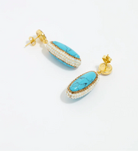 SORU DOUBLE SIDED TURQUOISE DROP EARRINGS
