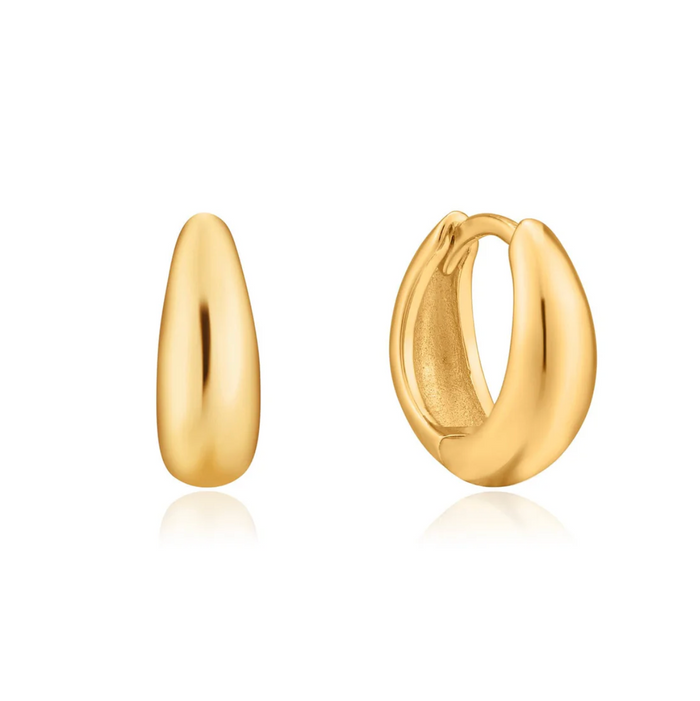 ANIA HAIE LUXE HUGGIE HOOP EARRINGS