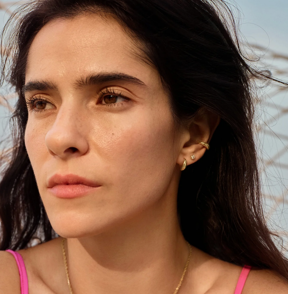 ANIA HAIE LUXE HUGGIE HOOP EARRINGS