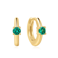 ANIA HAIE GREEN HUGGIE HOOP EARRINGS