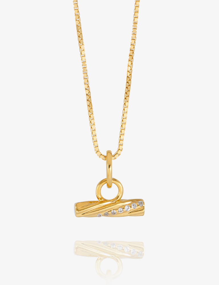 RACHEL JACKSON MINI TWISTED T-BAR NECKLACE